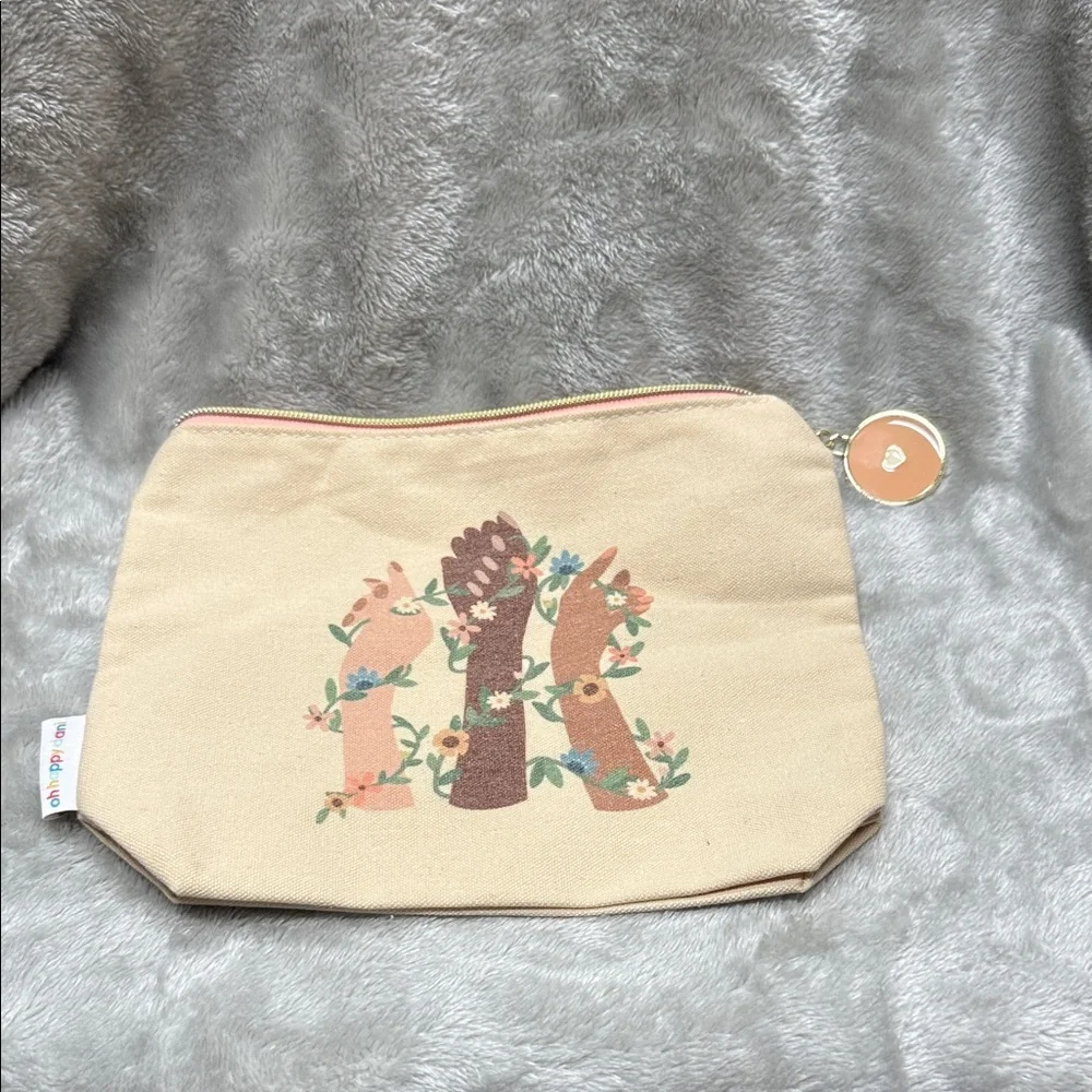 Floral Canvas Cosmetic Bag